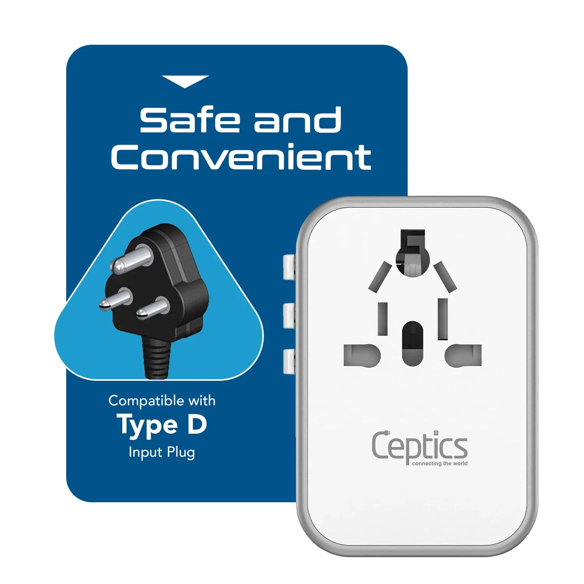 Universal travel adapter – 3 USB-A & 2 USB-C 35W – 6 in 1 travel adapter – CE & RoHS certified - White - UP-11KU-W image 2