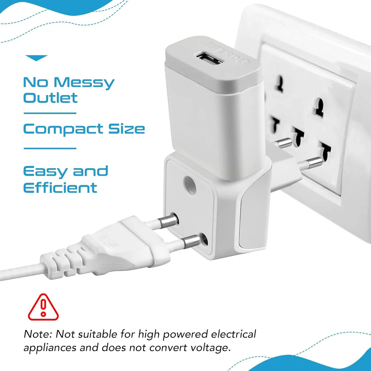 India to Europe travel adapter plug – Type C – 2 in 1 Plug – CE & RoHS certified - CTD-9C image 2