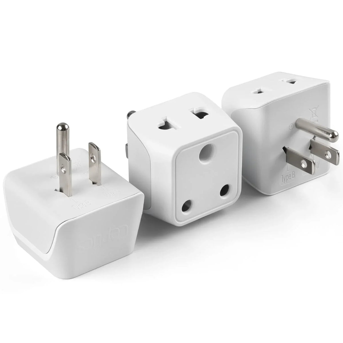 India to USA travel adapter plug – Type B – 2 in 1 Plug – CE & RoHS certified - CTD-5 - 3 Pack image