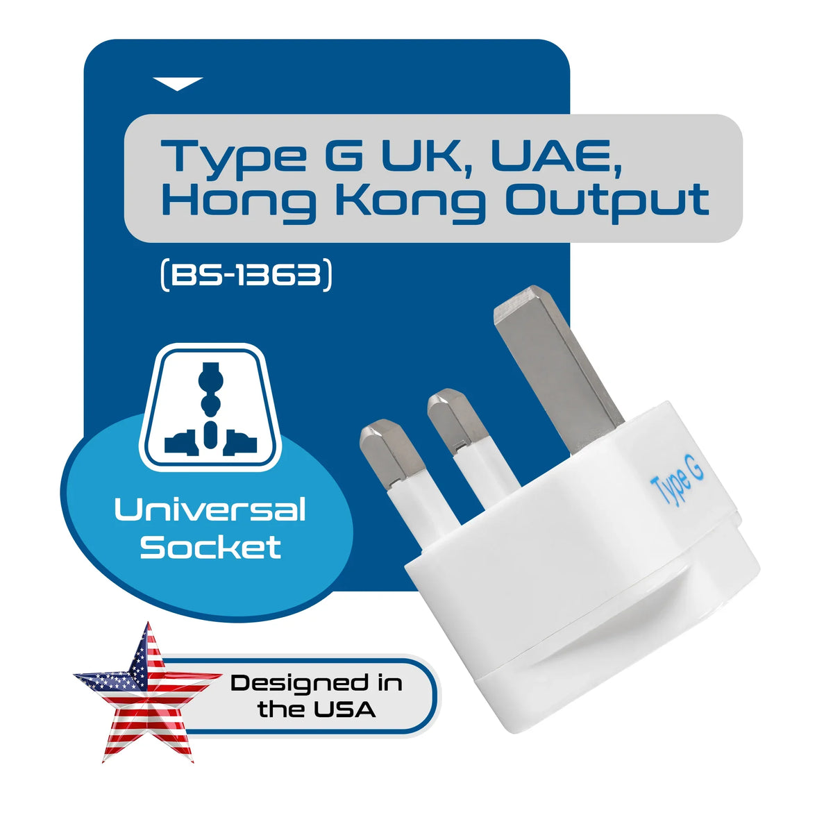 India to UK, Ireland travel adapter plug – Type G – CE & RoHS certified - GP-7 image 5