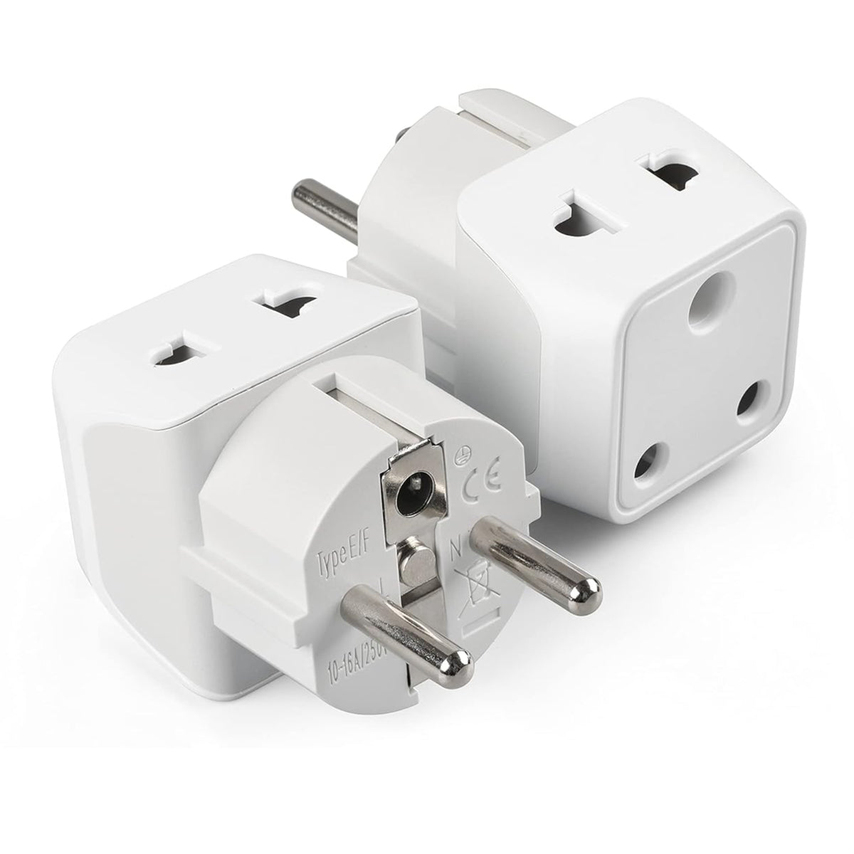 India to Europe travel adapter plug – Type E/F – 2 in 1 Plug – CE & RoHS certified - CTD-9