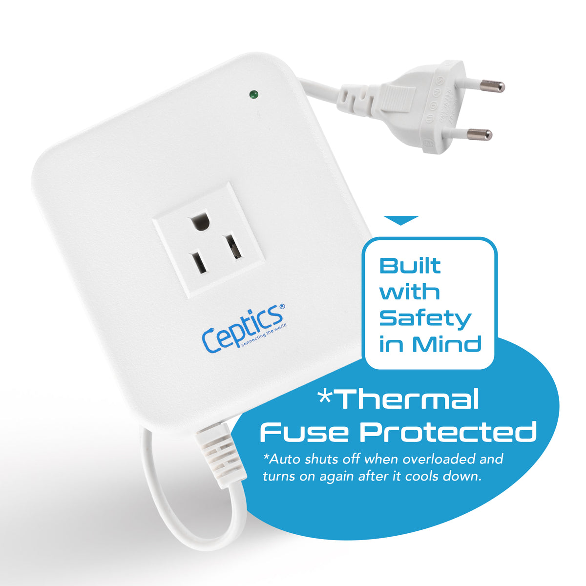 200W Step down converter – 220v to 110v voltage converter – Compact & Noise-free – CE certified - PC-200D