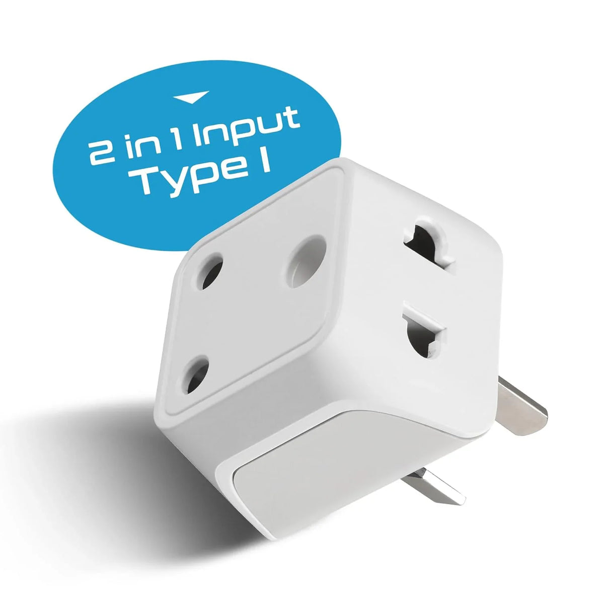 India to Australia travel adapter plug – Type I – 2 in 1 Plug – CE & RoHS certified – 1 Pack - CTD-16 image 1