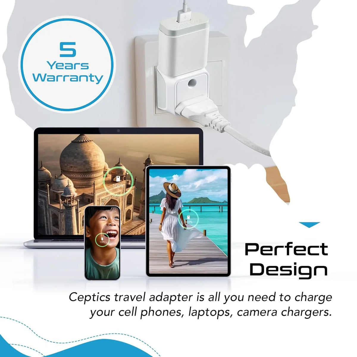 3 Pin Multi Plug Socket - Type D - 2 in 1 Plug - CE & RoHS certified - CTD-10 image 2