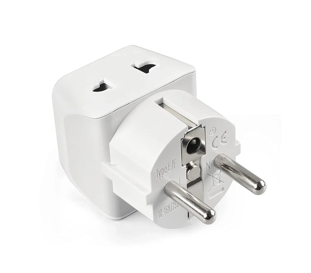 India to Europe travel adapter plug – Type E/F – 2 in 1 Plug – CE & RoHS certified - CTD-9 image 0