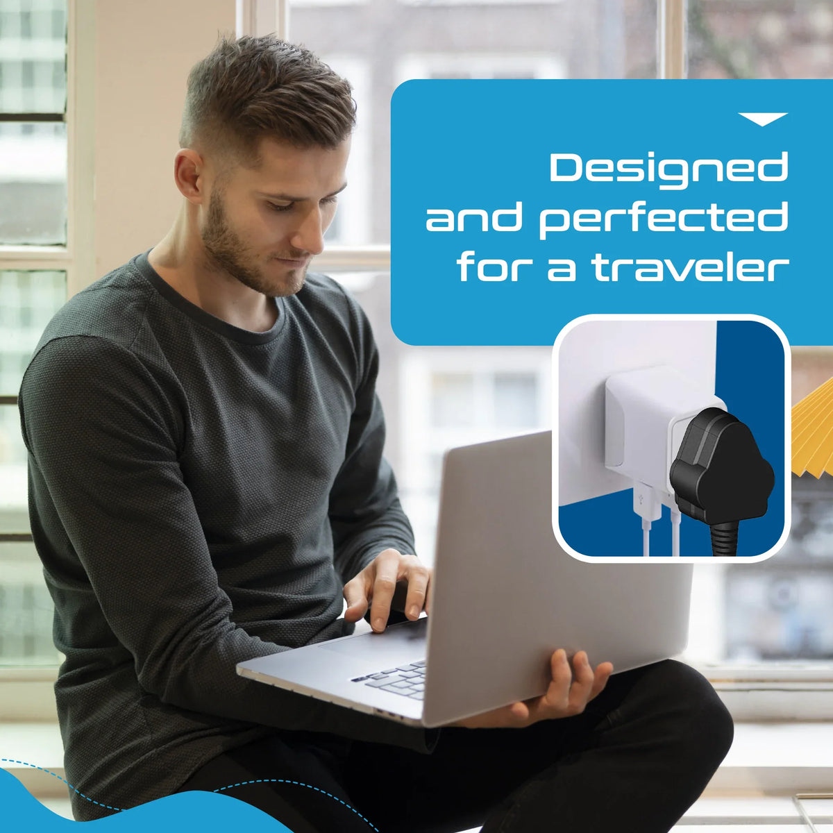 India to UK, UAE travel adapter – Type G – 1 USB-A & 1 USB-C – 3 in 1 Plug – CE & RoHS certified - CTUD-7 image 6