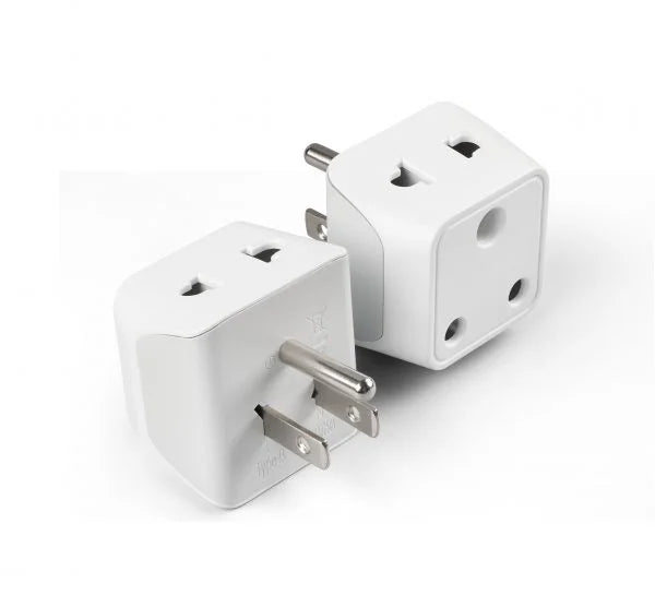 India to USA travel adapter plug – Type B – 2 in 1 Plug – CE & RoHS certified - CTD-5 - 2 Pack image