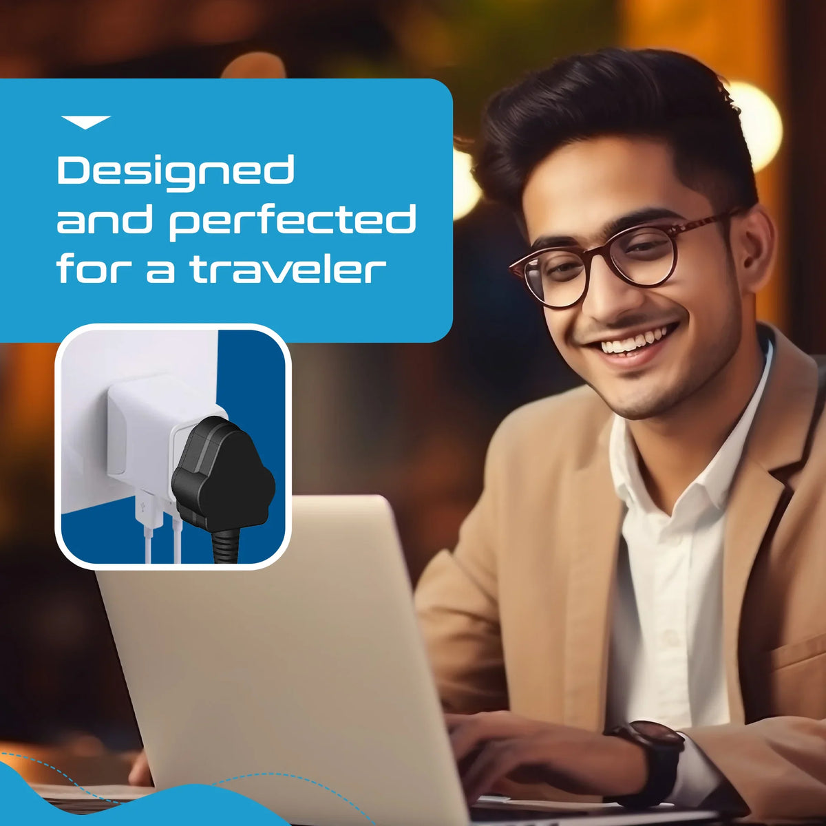 Multiplug adapter – Type D – 1 USB-A & 1 USB-C – 3 in 1 Plug – CE & RoHS certified - CTUD-10 image 6