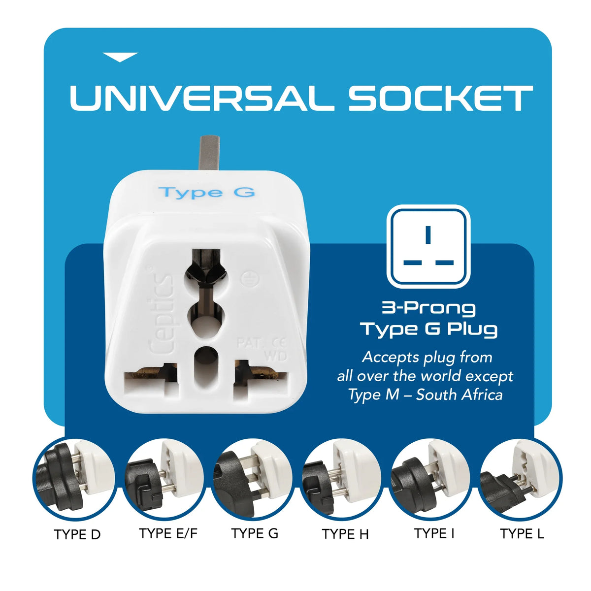 India to UK, Ireland travel adapter plug – Type G – CE & RoHS certified - GP-7 image 4
