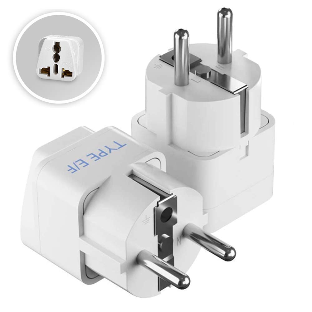 India to Europe travel adapter plug – Type E/F – CE & RoHS certified - GP-9