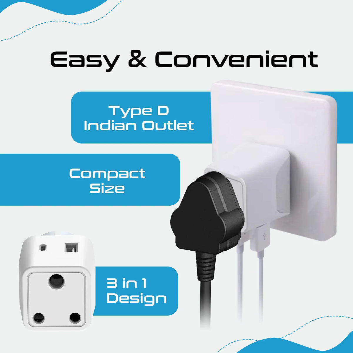 India to Europe travel adapter – Type E/F – 1 USB-A & 1 USB-C – 3 in 1 Plug – CE & RoHS certified - CTUD-9 image 8