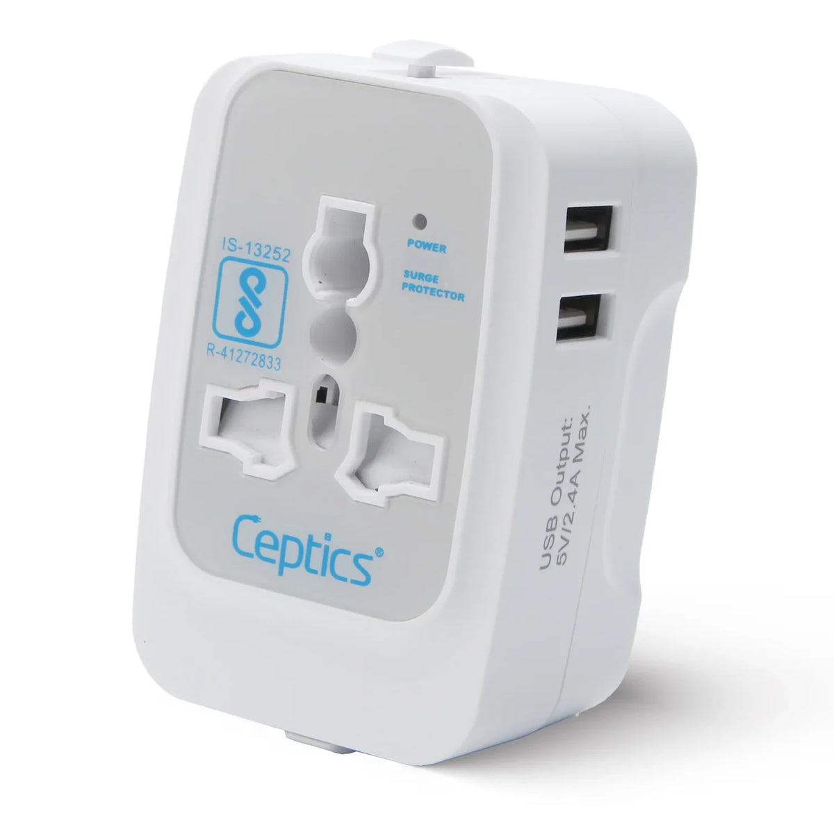 Universal travel adapter with 2 USB-A – 3 in 1 travel adapter – CE & FCC certified - UP-7KU image 0