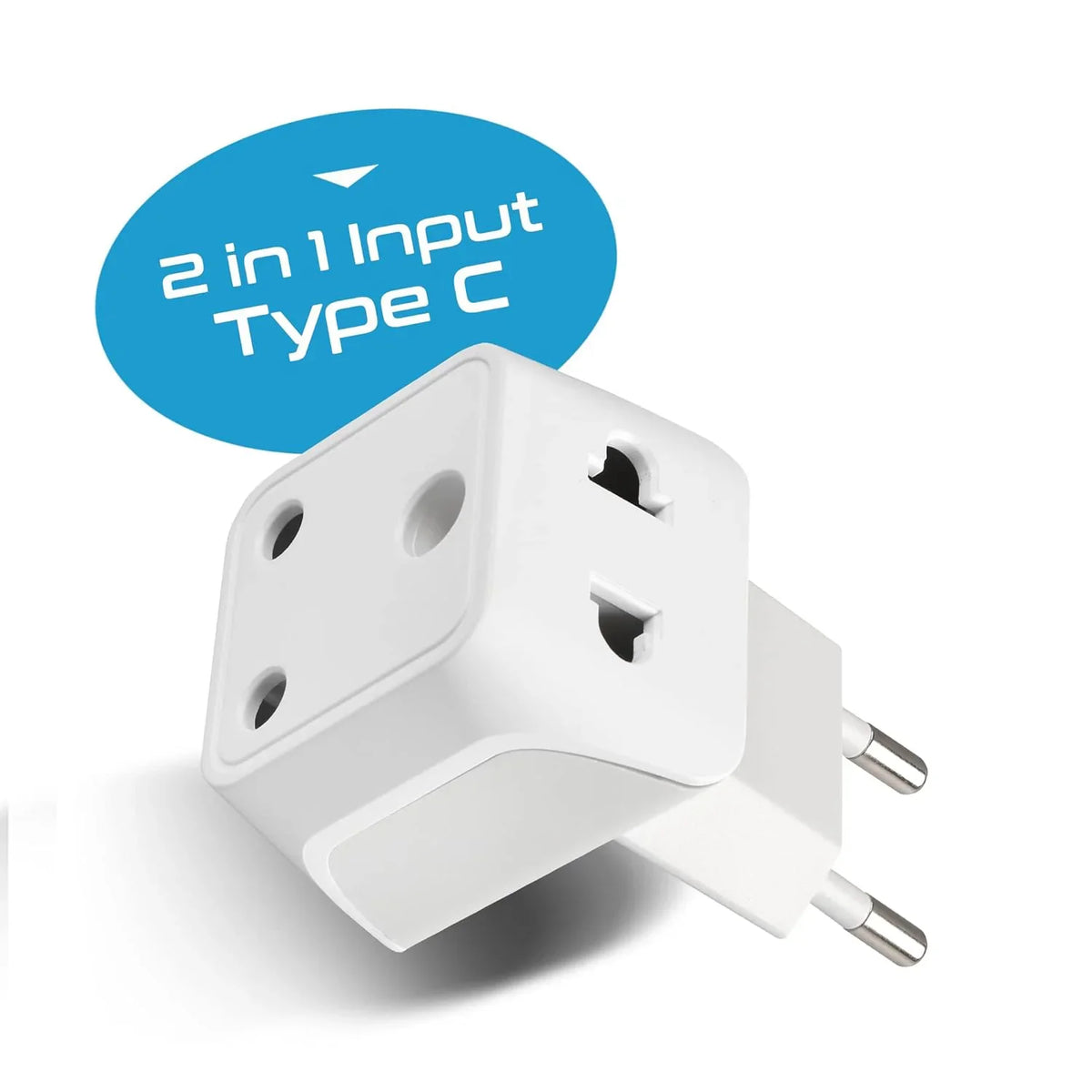 India to Europe travel adapter plug – Type C – 2 in 1 Plug – CE & RoHS certified - CTD-9C image 1