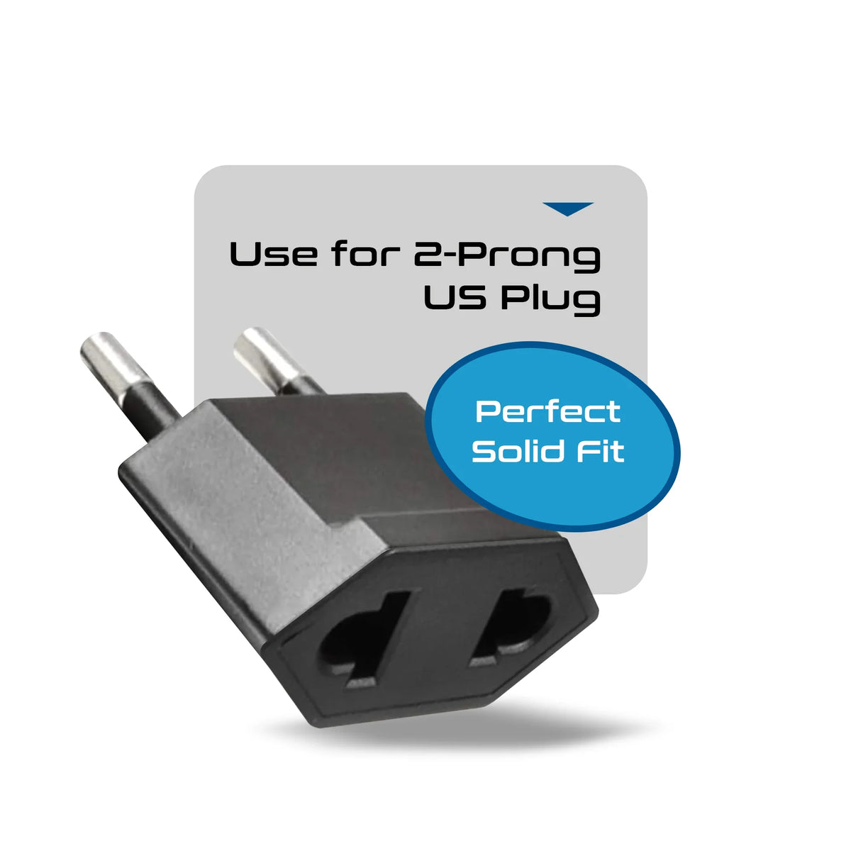 USA to Europe/Asia Plug Adapter - Non Grounded - 12 Pack - UP-12AE image 4