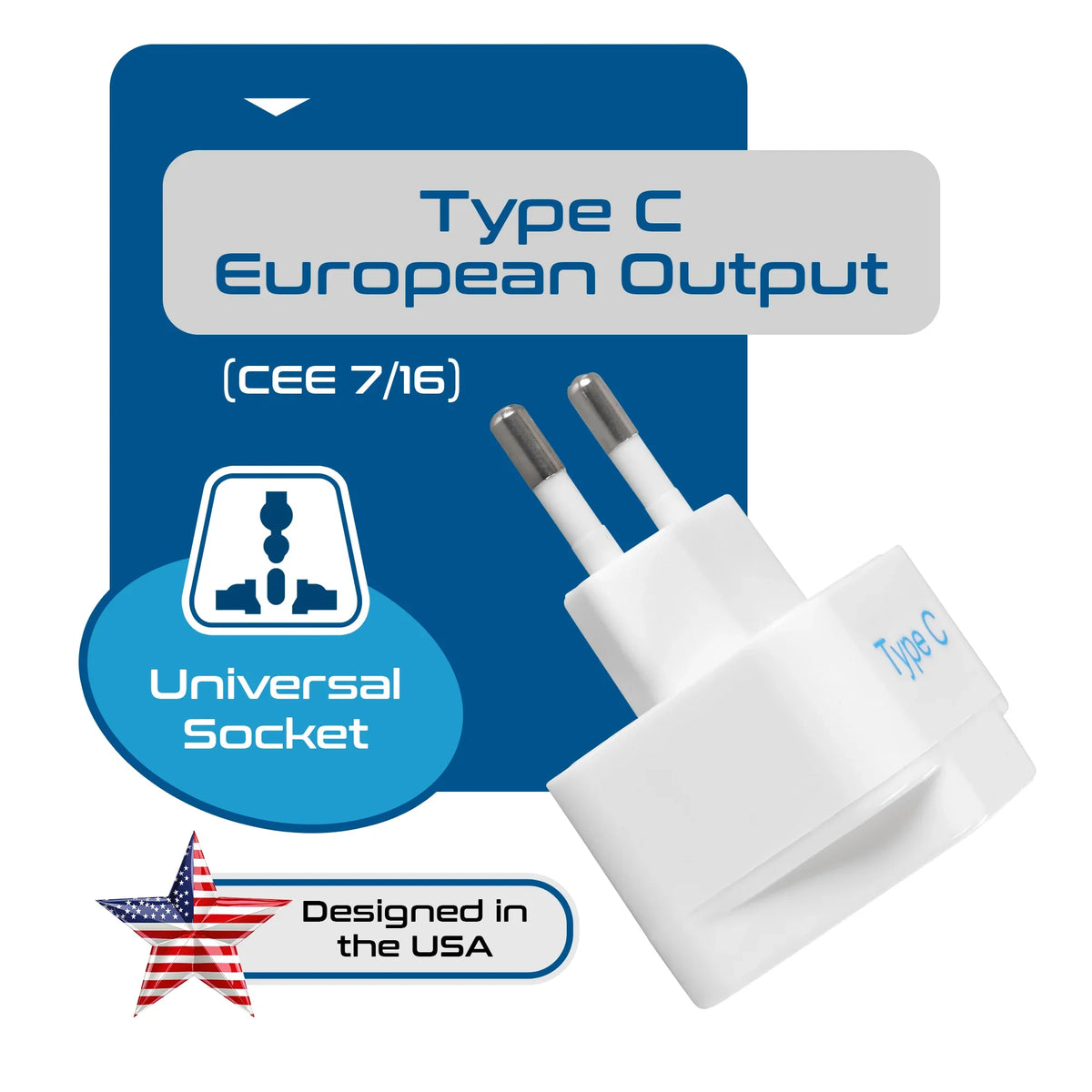India to Europe travel adapter plug – Type C – CE & RoHS certified - GP-9C image 5