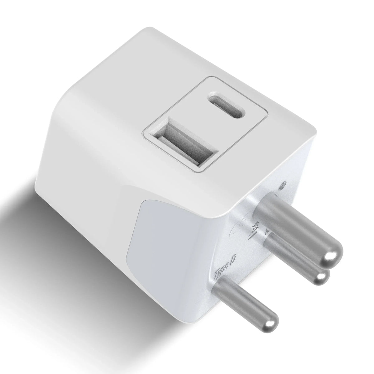 Multiplug adapter – Type D – 1 USB-A & 1 USB-C – 3 in 1 Plug – CE & RoHS certified - CTUD-10 image 0