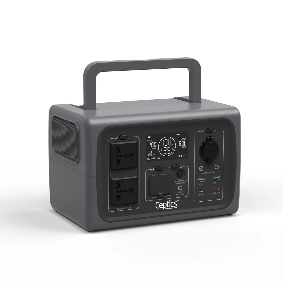 Ceptics 600W Portable Power Station with 512Wh LiFePO4 Battery – Fast Recharge 0% to 100% in 2.5 Hours – India Voltage 230V 50Hz – Lightweight & Compact for Home Backup and Outdoor Use image 0