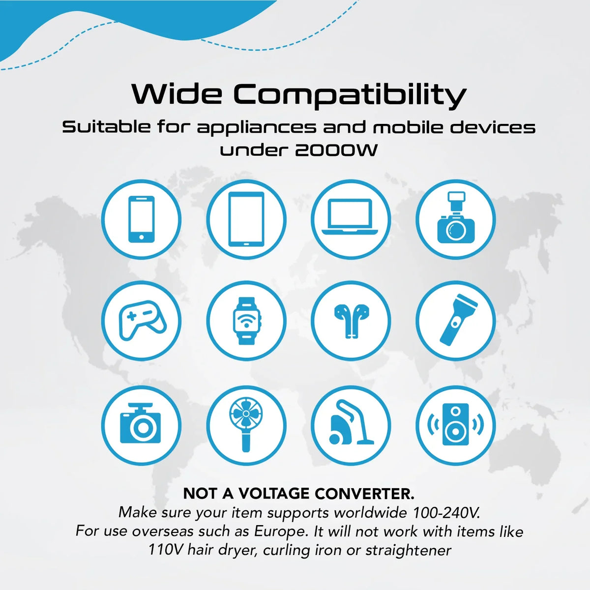 Universal travel adapter – 1 USB-A & 2 USB-C 65W GaN – 4 in 1 travel adapter – CE & RoHS certified - UP-12KU image 5