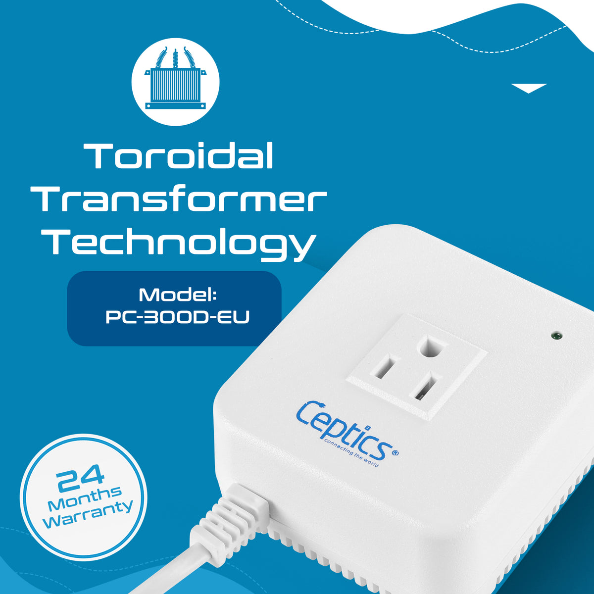 300W Step down converter – 220v to 110v voltage converter – Compact & Noise-free – CE certified – PC-300D