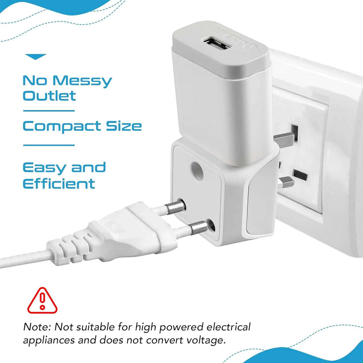 India to UK travel adapter plug – Type G – 2 in 1 Plug – CE & RoHS certified - CTD-7 image 2