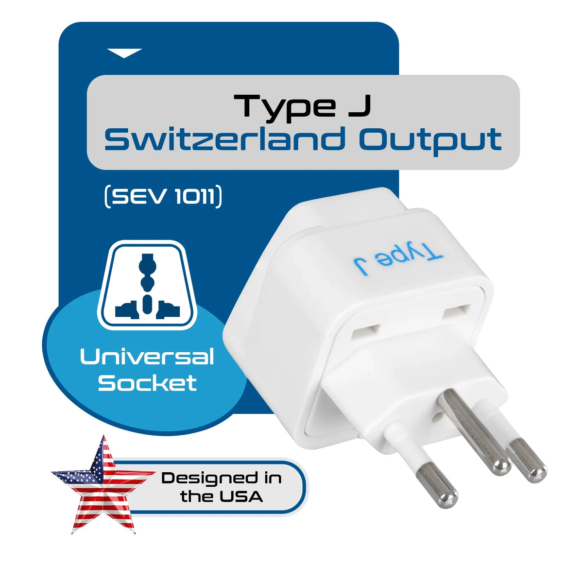 Switzerland travel adapter – Type J – CE & RoHS certified - GP-11A image 5
