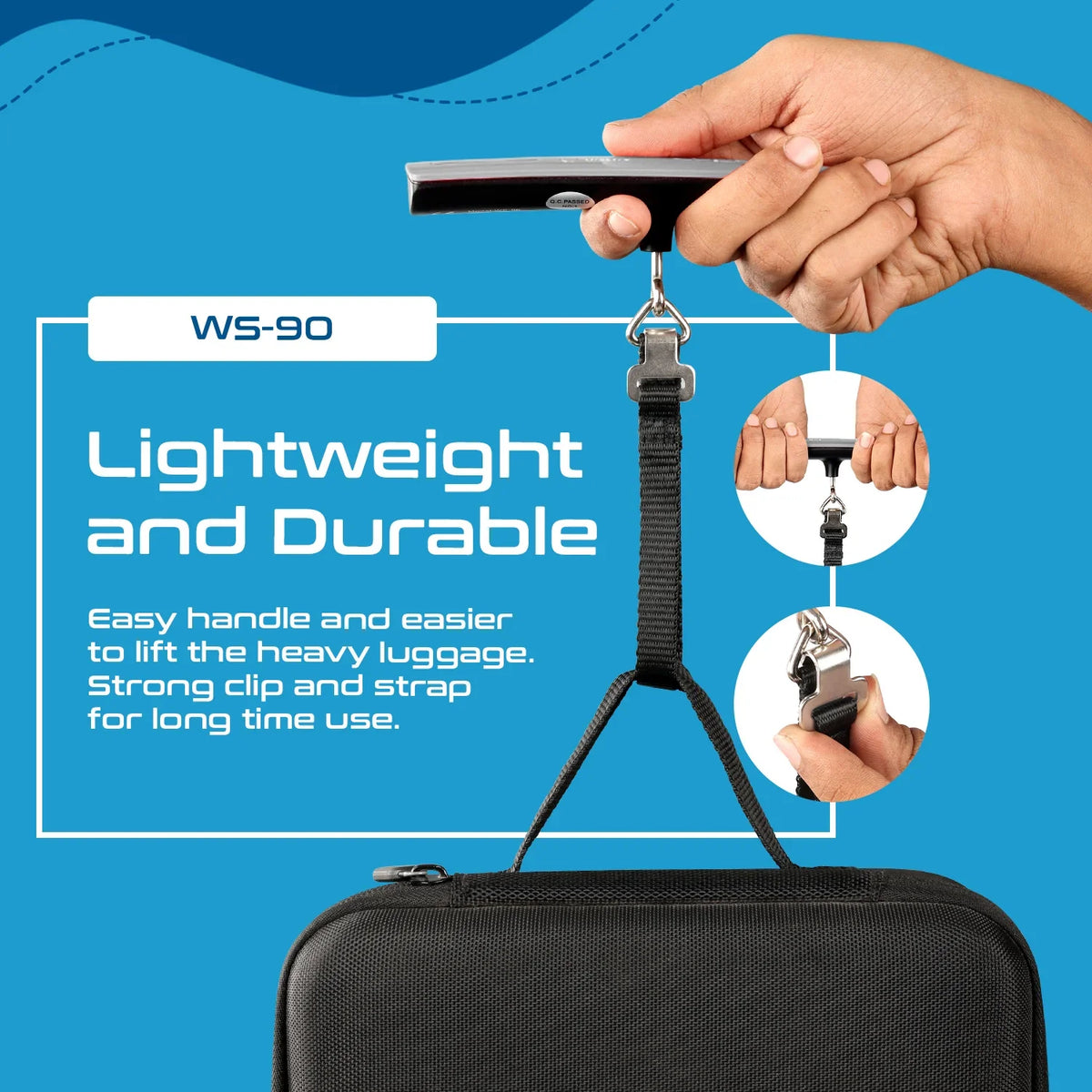 Weight machine for luggage – Upto 50kg capacity – Lightweight & Compact - WS-90 image 10