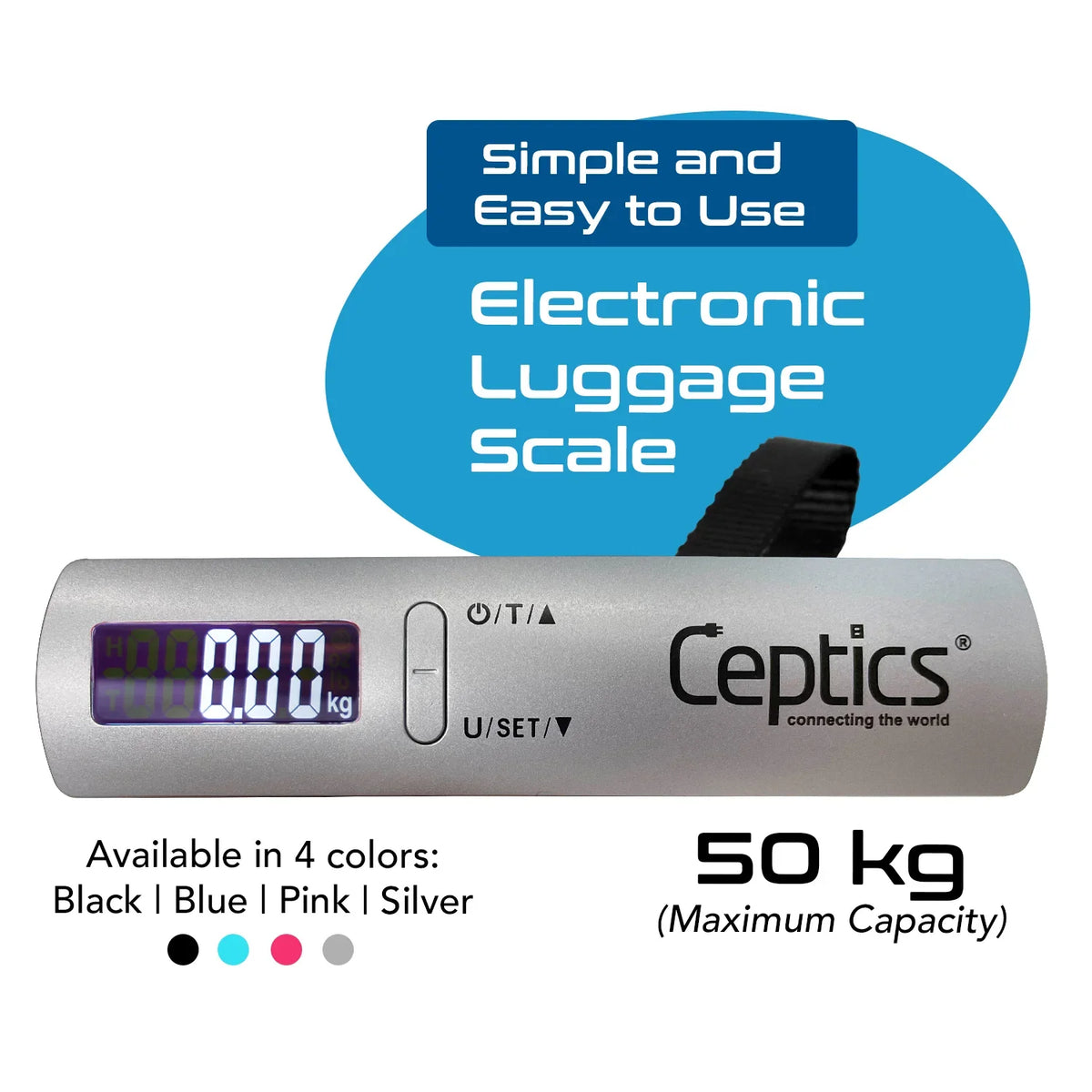 Weight machine for luggage – Upto 50kg capacity – Lightweight & Compact - WS-90 image 1