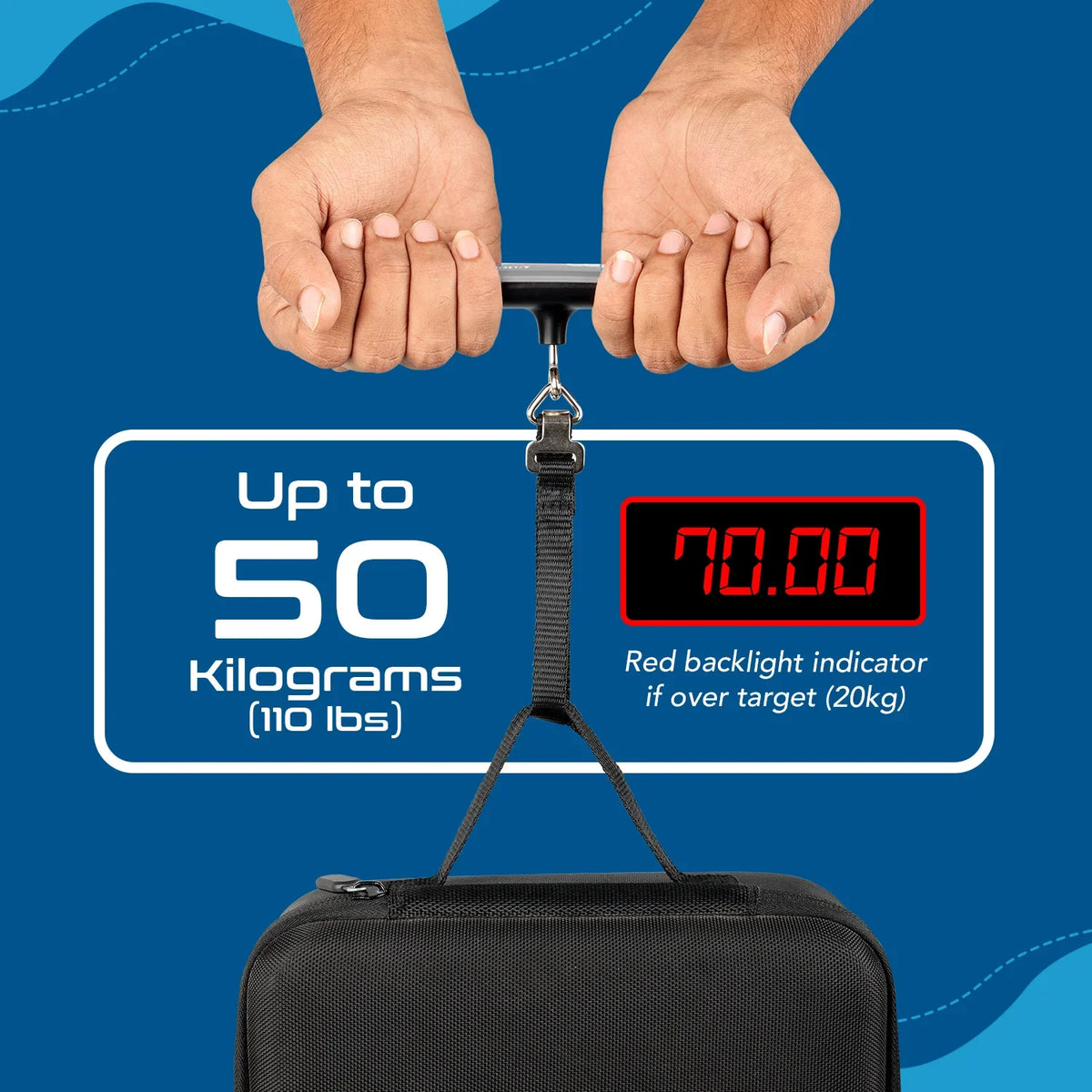 Weight machine for luggage – Upto 50kg capacity – Lightweight & Compact - WS-90 image 6