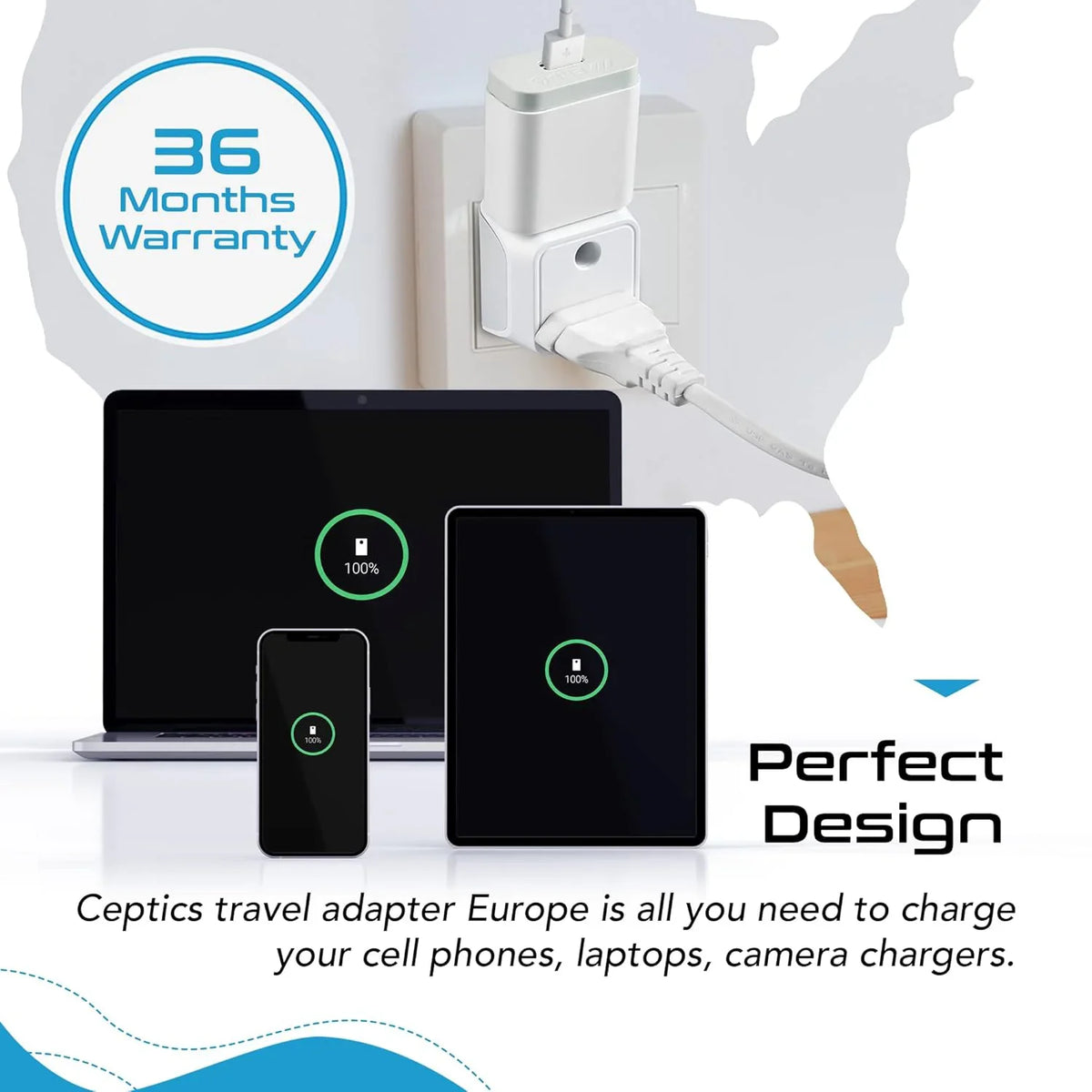 India to Europe travel adapter plug – Type E/F – 2 in 1 Plug – CE & RoHS certified - CTD-9 image 4