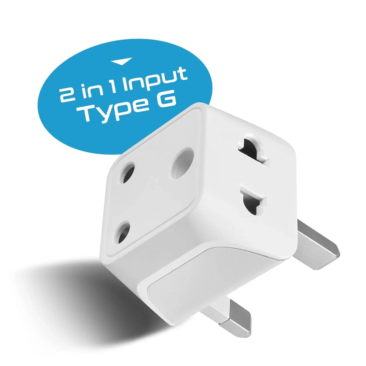 India to UK travel adapter plug – Type G – 2 in 1 Plug – CE & RoHS certified - CTD-7 image 1
