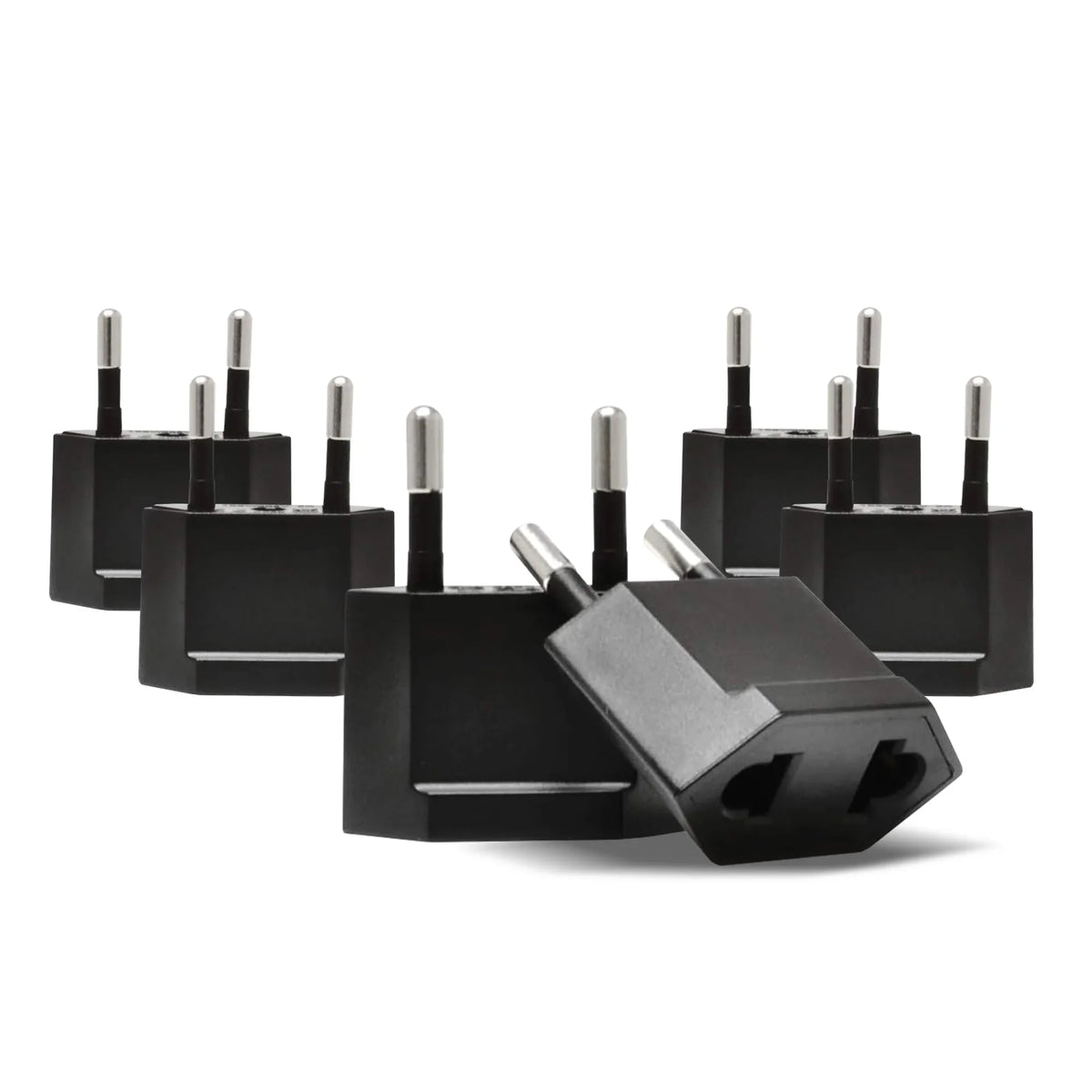 USA to Europe/Asia Plug Adapter - Non Grounded - 6 Pack - UP-6AE image 0