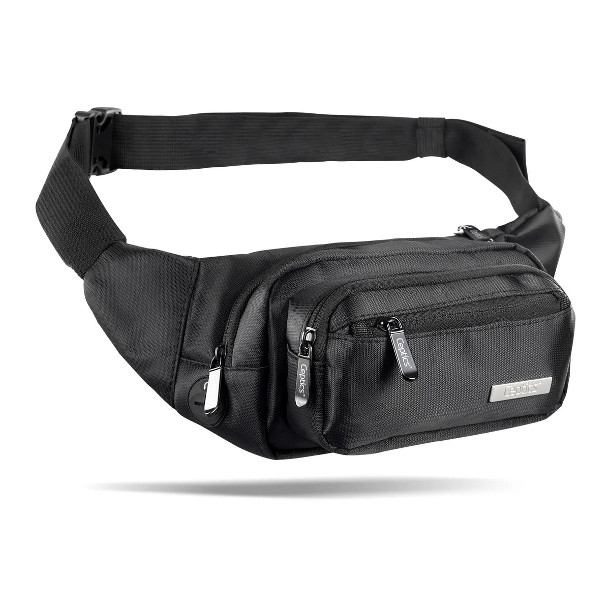 Waist bag for travel - 4 different size pockets - Water resistant and RFID safe - Black - WB-4B image 0