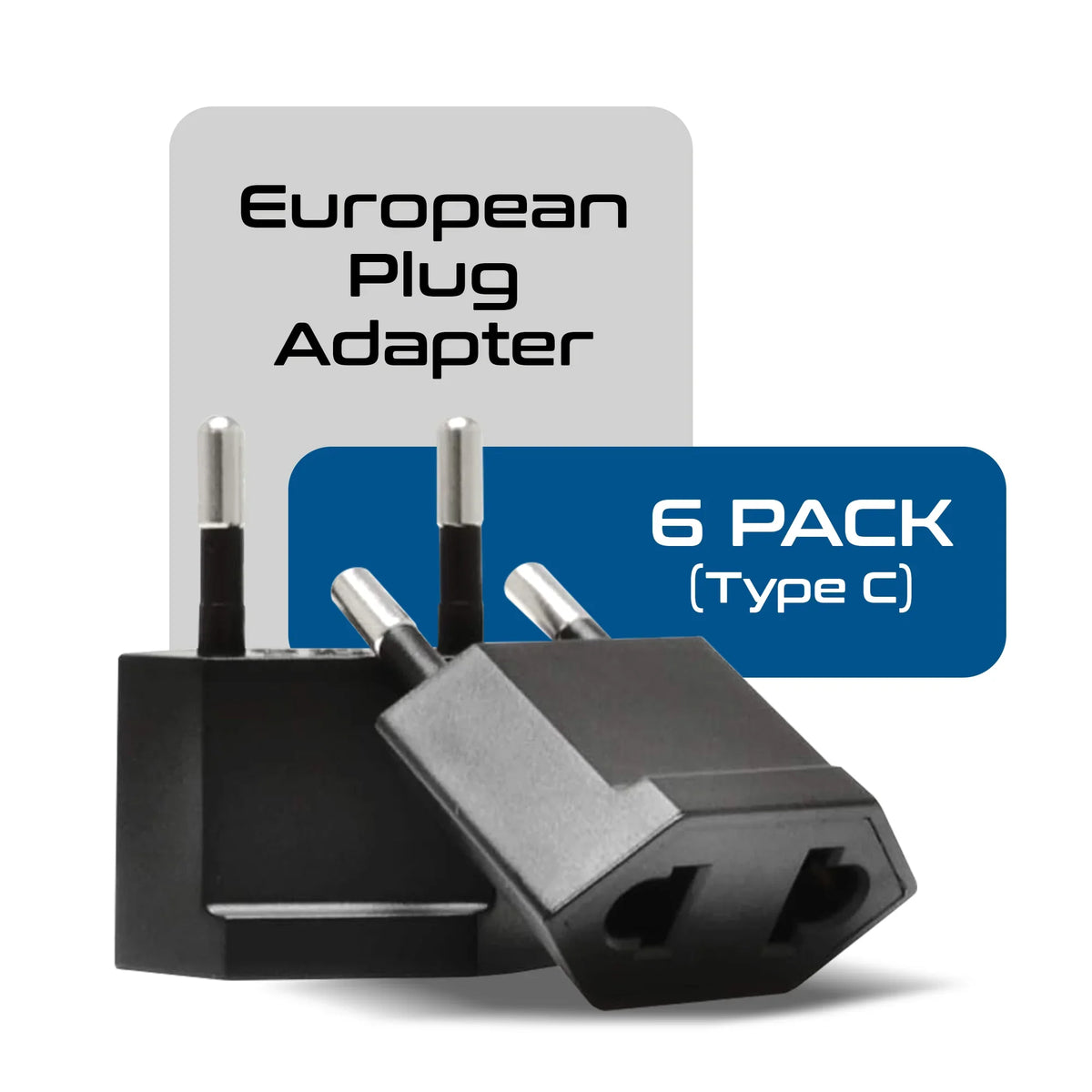 USA to Europe/Asia Plug Adapter - Non Grounded - 6 Pack - UP-6AE image 1