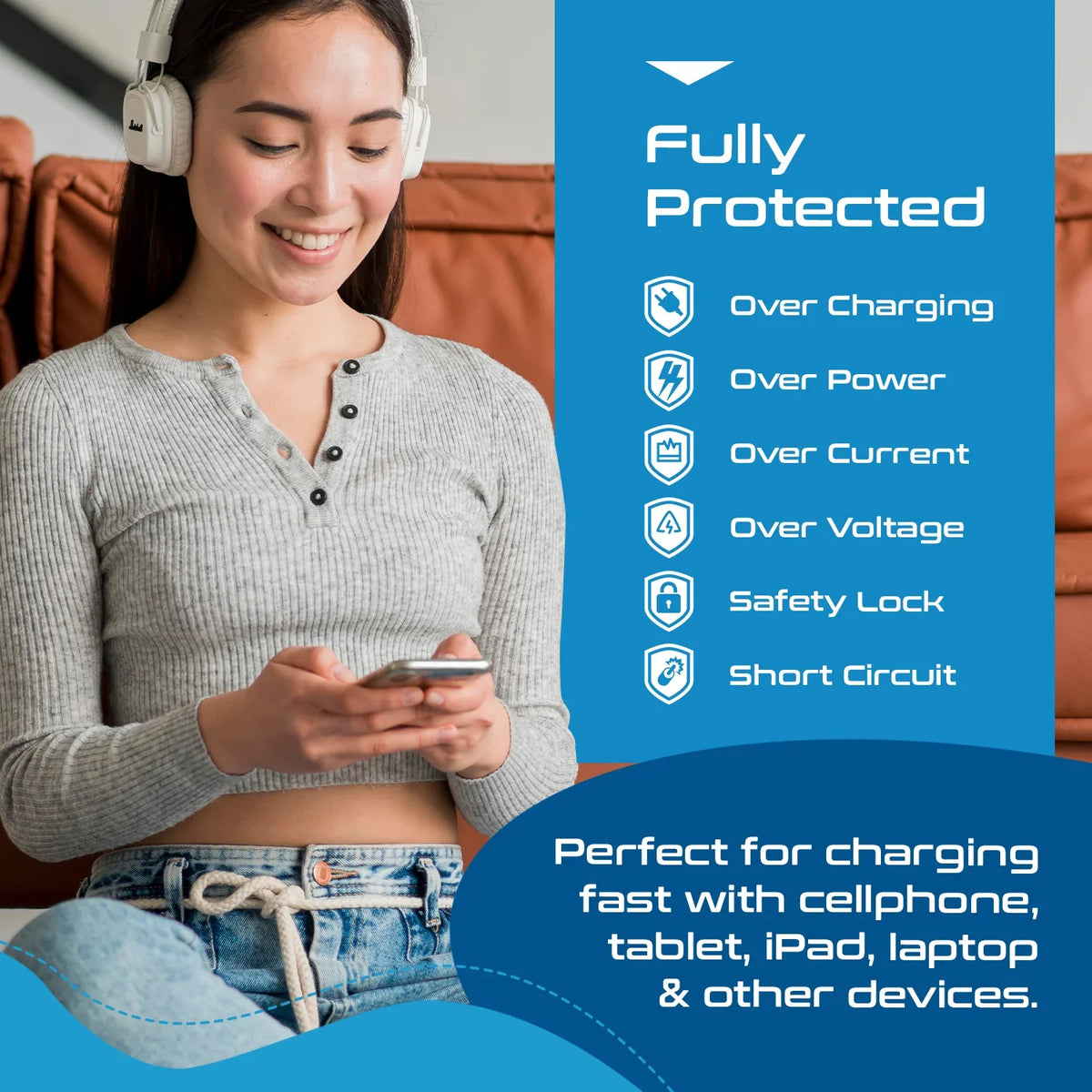 Universal travel adapter with 2 USB-A & 2 USB-C – 5 in 1 travel adapter – CE & FCC certified - UP-13KU image 9