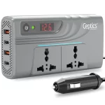 200W car inverter – 2 AC outlets & 2 USB-A & 2 USB-C – Cigarette lighter plug – CE & FCC certified - PI-200M